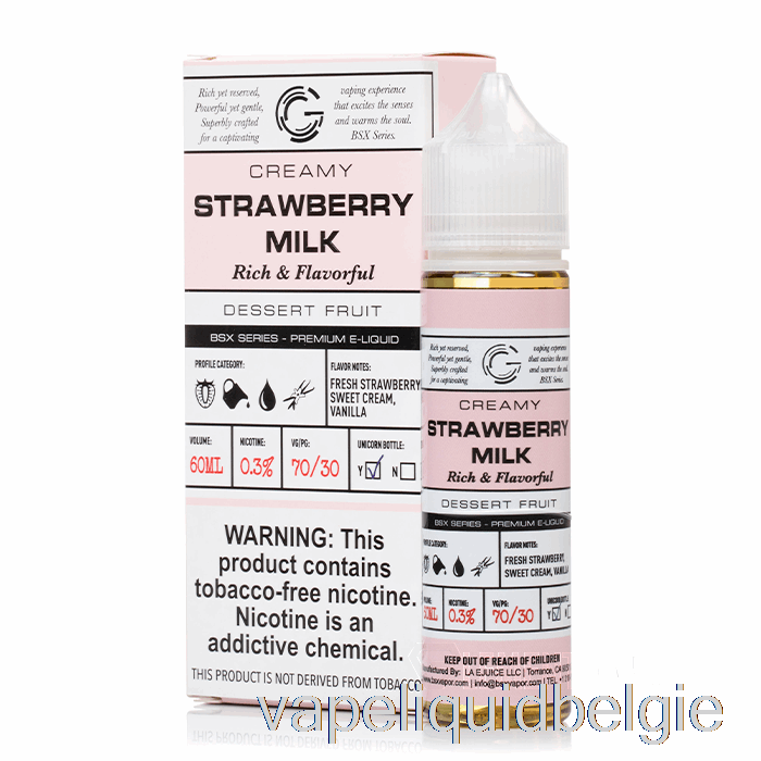 Vape Vloeibare Aardbeienmelk - Bsx-serie - 60ml 3mg